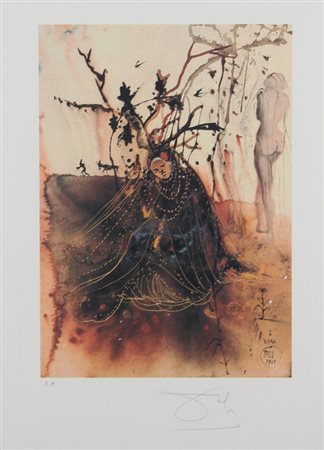 Salvador Dalì, Senza titolo, litografia su carta, cm. 68x50, es. E.A.,...