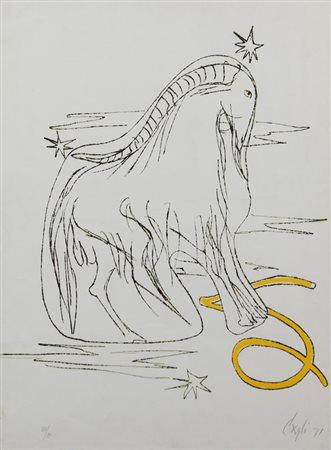 Corrado Cagli, Senza titolo, 1971, litografia su carta, cm. 70x50, es. 58/99,...