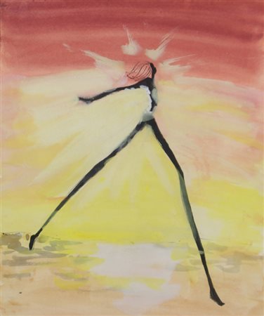 Ignoto, Senza titolo, tecnica mista su carta, cm. 43x36, firma non decifrata...