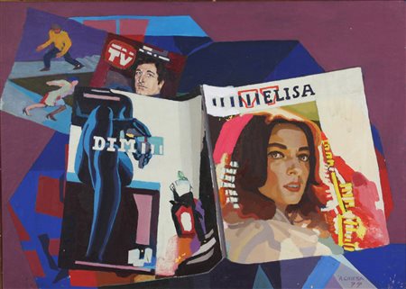 Ignoto, Senza titolo, 1977, olio su tela, cm. 50x70, firmato "R. Chiesa" e...