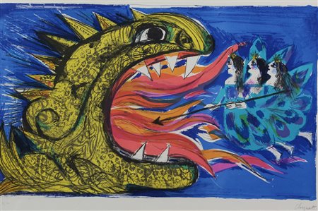 Ignoto, Senza titolo, litografia su carta, cm. 40x60, es. 97/110, firma non...