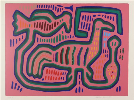 Salvatore Passarella, Senza titolo, litografia su carta, cm. 50x70, es....