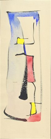 Anonimo, Senza titolo, tecnica mista su carta, cm. 23,5x8,5, opera non firmata