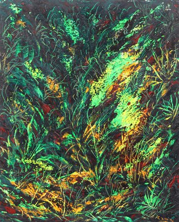 Carlo Cama, Visione di Ricordo (Fantasia di Fondo Marino), 1979, olio su...