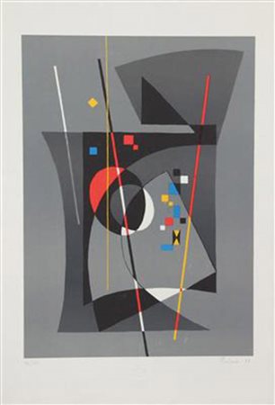 Porferio, Senza titolo, 1975, litografia su carta, cm. 65x45, es. 92/150,...