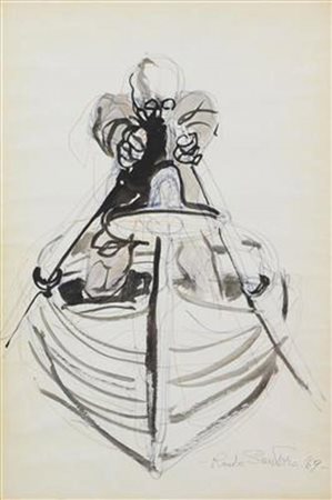 Paolo Santoro, Senza titolo, 1969, tecnica mista su carta Fabriano, cm....