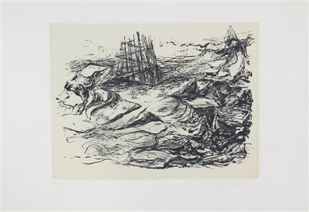 Anonimo, Senza titolo, litografia su carta, cm. 45x64, es. 40/50, firma non...