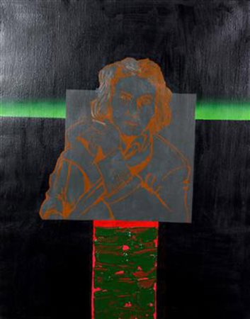 Alfonso Frasnedi, Ritratto del Filosofo Bernard-Henry Levy, tecnica mista su...