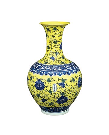 Vaso in porcellana Cina, XX Sec. h. 48 cm. di forma a balaustro, dipinto in...