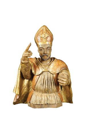 Antica scultura lignea Italia, XVII Sec. 70x40x34 cm. raffigurante "Sant'...