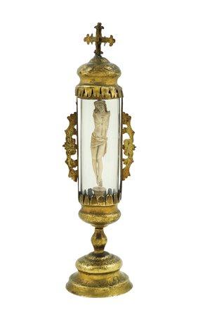 Figura di Cristo in avorio Sicilia, fine del XVIII Sec. h. 33 cm. entro una...
