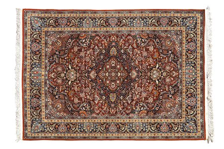 Tappeto Srinagar India, XX Sec. 210x154 cm. a disegno floreale, colori...