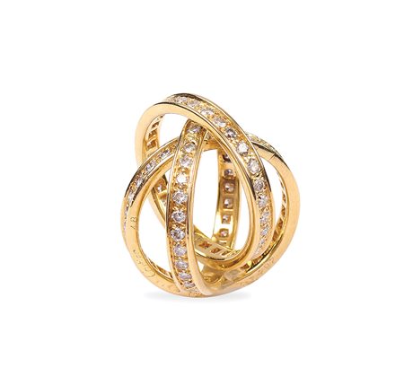 Cartier "Trinity", anello in oro giallo 18kt firmato e numerato 282477 - 48...