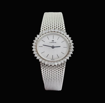 Lorenz, orologio da donna in oro bianco 18kt anni 50/60 peso 49,6 gr. cassa...