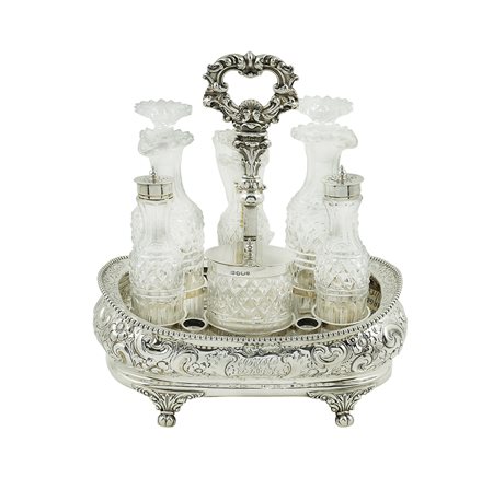 Oliera in argento e cristallo città di Sheffield, Regina Vittoria 1895...