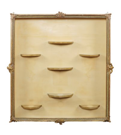 Grande bacheca in legno laccato e dorato Francia, XIX Sec. 153x137x17 cm....