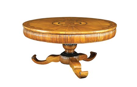 Importante tavolo da centro in noce Emilia, XVIII Sec., periodo Carlo X...