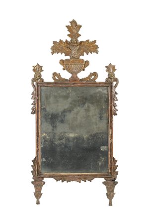 Specchiera in legno intagliato e parzialmente dorata fine XVIII Sec. 126x60...