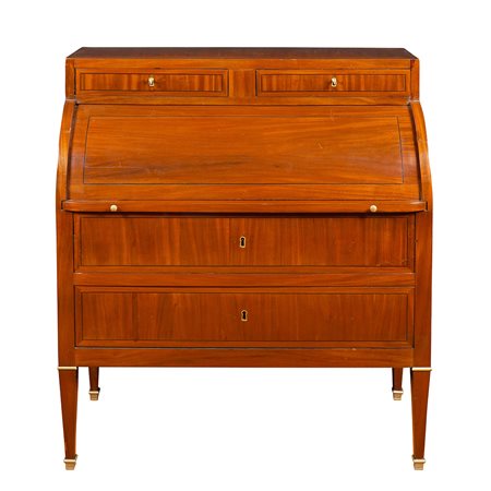Bureau cylindre in mogano Francia, fine del XIX Sec. 116x103x48 cm. alzata a...