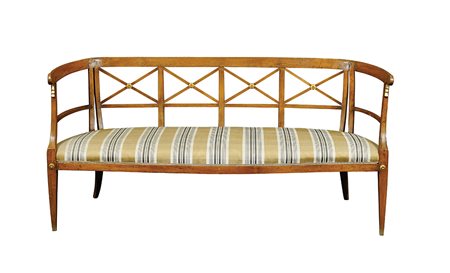 Divano a tre posti in faggio vecchia manifattura 87x173x55 cm. schienale a...