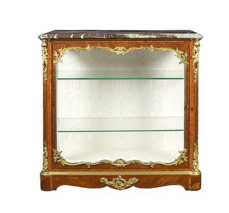 Mobile vetrina in ebano viola Francia, fine XIX Sec. 110x114x47 cm. decorata...