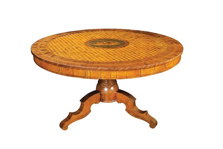 Grande tavolo da centro in noce Italia meridionale, XIX secolo 80x150 cm....