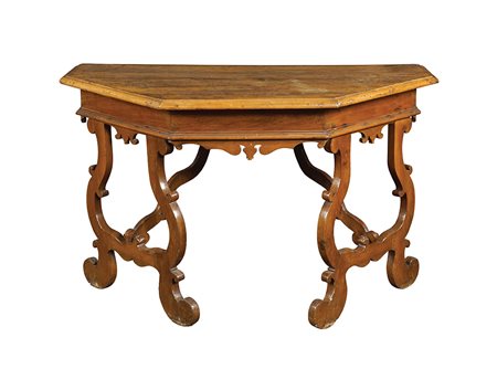 Tavolo console in noce Toscana, fine XVII - inizio XVIII Sec. 91x134x67 cm....