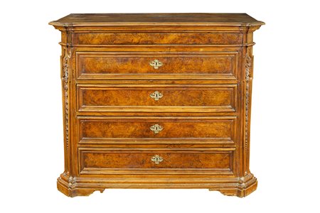 Grande cassettone in noce Italia, XVIII Sec. 132x156x75 cm. piano...