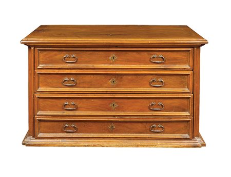 Cassettone in noce Italia, fine XVIII Sec. 84x144x76 cm. piano rettangolare...