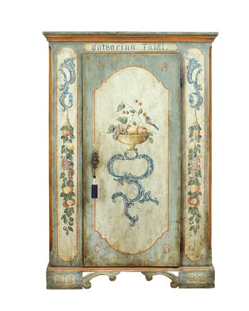 Armadio tirolese Austria, inizio XIX Sec. 175x113x50 cm. laccato e decorato a...