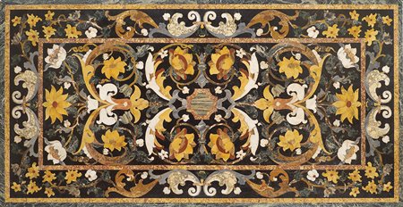 Piano rettangolare in marmo nero del Belgio Italia, metà XX Sec. 4x203x105...