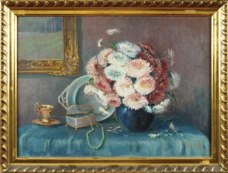 Paul Schimming Germania, XX Sec. 55x76 cm. "Natura morta", olio su tela,...