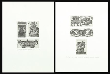 Gaetano Pompa Forenza 1933 - Orbetello 1998 35x25 cm. coppia di stampe...