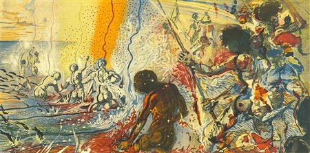 Salvador Dalì Figueres 1904 - 1989 30x60 cm. "La Pêche aux thons", litografia...