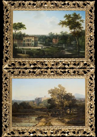 Charles Lefevre (Francia, sec. XIX) "Castello di Spezzano" e "Villa Saliceto"...
