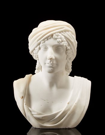 (attr.) "Ritratto di Giulia Seghizzi" mezzo busto in marmo di Carrara (h. cm...