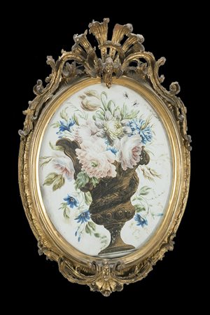 Scuola della fine del secolo XVIII "Vasi fioriti" gruppo di sei dipinti a...