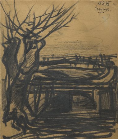 FRANCO FRANCESE (1920-1996)Senza Titolo, 1955 Carboncino su cartacm...