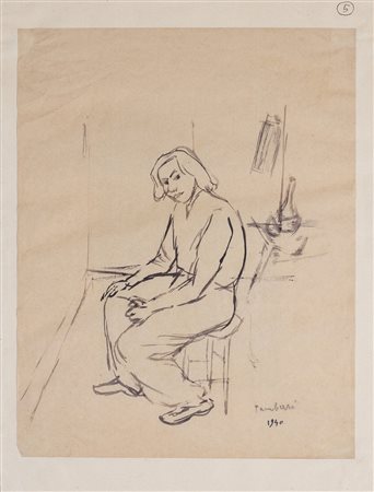 ORFEO TAMBURI (1910-1994)Senza Titolo, 1940 China e acquerello su cartacm...