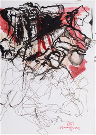 LUCIANO MINGUZZI (1911-2004) La battaglia China e acquerello su carta cm...