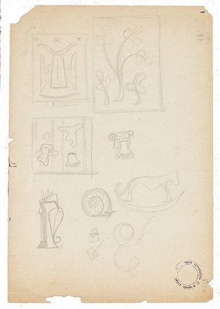 ATANASIO SOLDATI (1896-1953) Senza Titolo Matita su carta cm 32x21,5 Timbro...