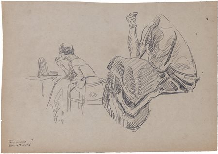 MARCELLO DUDOVICH (1878-1962) Senza Titolo Doppio disegno fronte e retro a...
