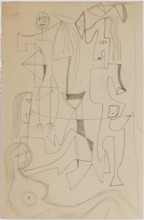 ATANASIO SOLDATI (1896-1953) Senza Titolo Matita su carta cm 16x10 Timbro...