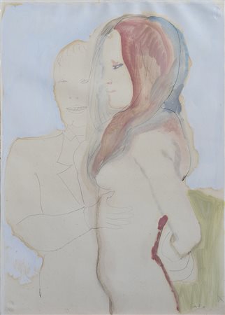 UGO ATTARDI (1923-2006) Senza Titolo, 1975 Tecnica mista su cartoncino...