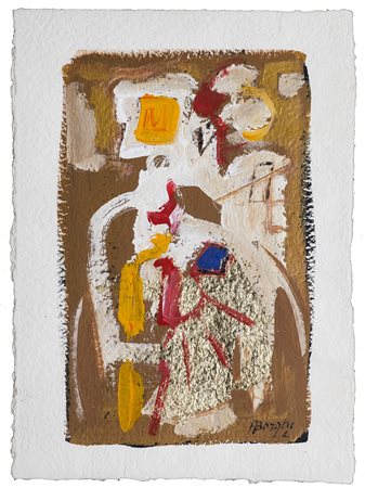 RENATO BORGHI (1944) Senza Titolo Tecnica mista su carta a mano cm 50x36...