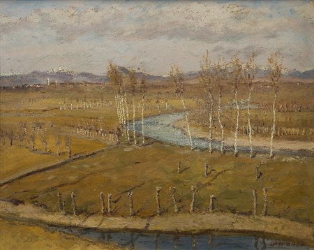 LUIGI ZAGO (1894-1952) Luci di primavera Olio su tavola cm 44x55,5 Firma al...