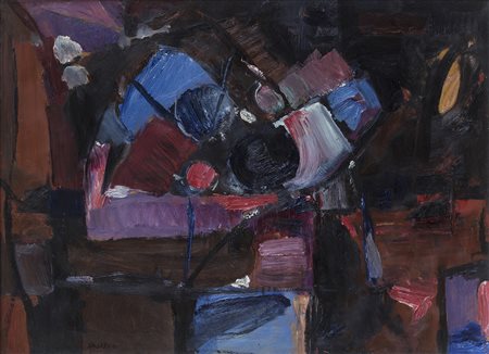 LEONARDO SPREAFICO (1907-1974) Senza Titolo Olio su carta intelata cm 55x74...