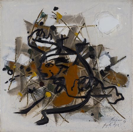 ANGELO RUGA (1930-1999) Senza Titolo, 1969 Olio su tela cm 35x35 Firma e...
