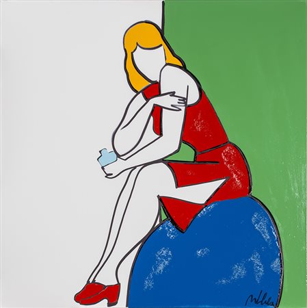 MARCO LODOLA (1955) Senza Titolo Acrilici su tela cm 100x100 Firma al fronte...