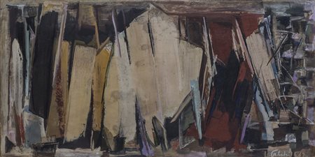 ETTORE FALCHI (1913-1997) Senza Titolo, 1967 Olio su tela cm 30x60 Firma e...